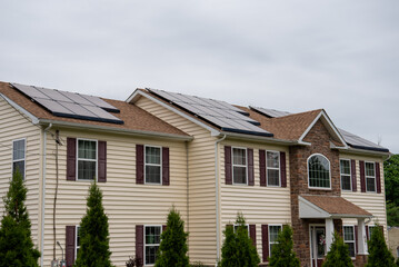 new solar panels on a new house