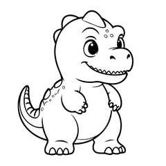 Simple vector illustration of TRex drawing colouring activity