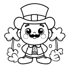 Vector illustration of a cute StPatricks doodle for kids coloring worksheet