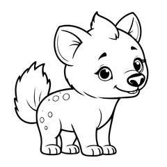 Cute vector illustration Hyena drawing for kids page