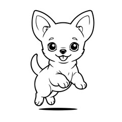 Cute vector illustration Chihuahua for kids colouring worksheet