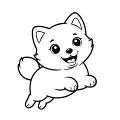 Cute vector illustration Pomsky drawing for toddlers coloring activity