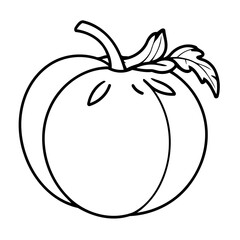 Vector illustration of a cute Tomato drawing for kids page