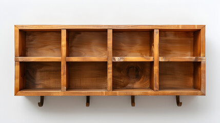 Wall-Mounted Wooden Shelf with Cubicles and Hooks: An Epitome of Functionality and Style