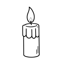 Cute vector illustration Candle drawing for toddlers coloring activity