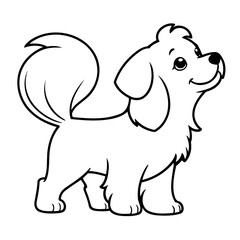 Cute vector illustration Maltese drawing for colouring page