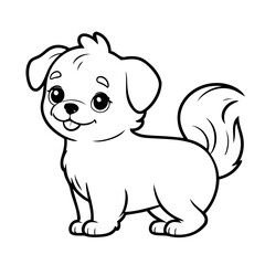 Simple vector illustration of Maltese for kids colouring worksheet