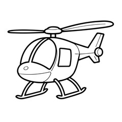 Cute vector illustration Helicopter for toddlers colouring page