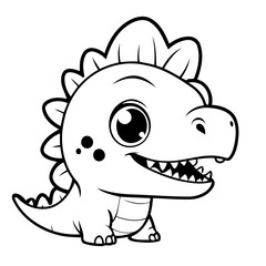 Vector illustration of a cute Dino drawing for toddlers book