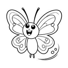 Cute vector illustration butterfly doodle for children worksheet