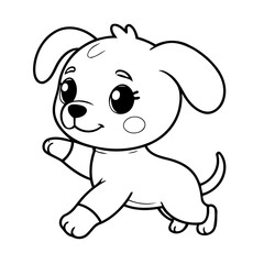 Simple vector illustration of Puppy drawing for toddlers book