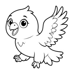 Cute vector illustration Eagle doodle for toddlers colouring page