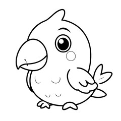 Cute vector illustration Parrot doodle for toddlers worksheet