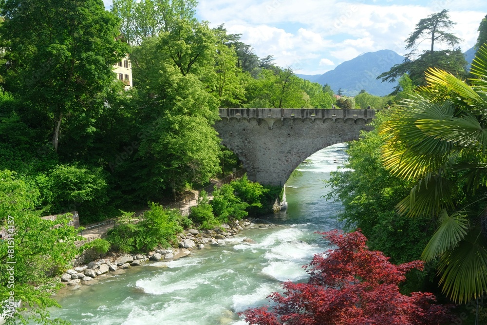 Wall mural Gilf Promenade in Merano, Italy