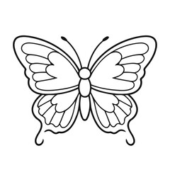Vector illustration of a cute butterfly doodle colouring activity for kids
