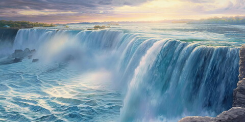 Fototapeta premium Niagara Falls USACanada Photorealistic In this pho_004