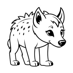 Vector illustration of a cute Hyena drawing for toddlers book
