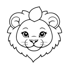 Cute vector illustration Lion for toddlers colouring page