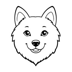 Cute vector illustration Husky doodle for children worksheet