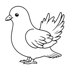 Simple vector illustration of pigeon drawing for toddlers coloring activity