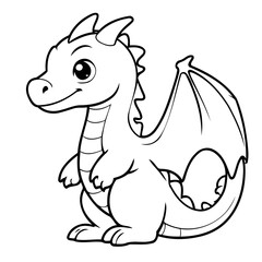 Cute vector illustration Dragon doodle for children worksheet