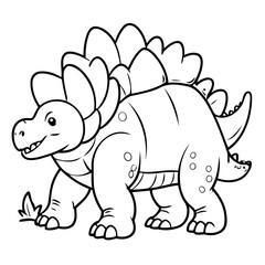 Cute vector illustration Ankylosaurus hand drawn for toddlers