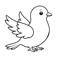 Cute vector illustration dove for children colouring activity
