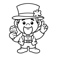 Vector illustration of a cute StPatricks drawing for children page