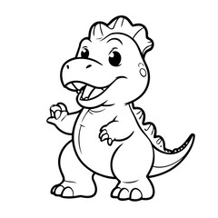 Cute vector illustration TRex drawing for toddlers book