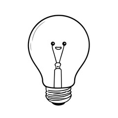 Simple vector illustration of LightBulb drawing for children page