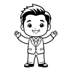 Simple vector illustration of Businessman for toddlers colouring page