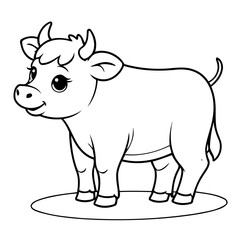 Cute vector illustration Cattle drawing for toddlers book