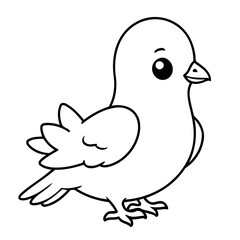 Simple vector illustration of pigeon hand drawn for toddlers