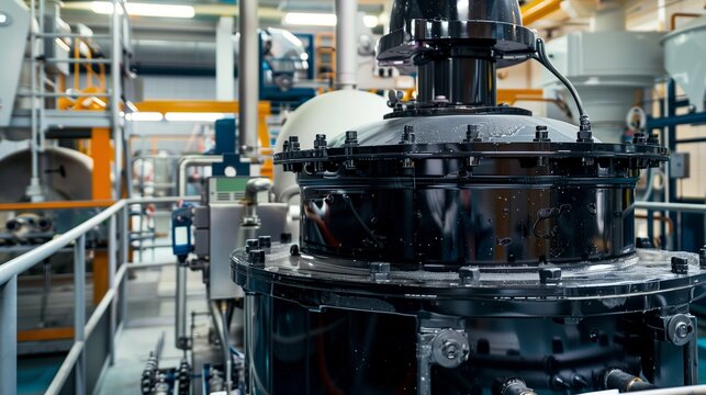 Jet Black Industrial Mixer in a Cosmetics Production Plant, Focus on Batch Processing