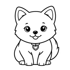 Simple vector illustration of Pomsky outline for colouring page