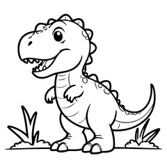 Simple vector illustration of TRex hand drawn for toddlers