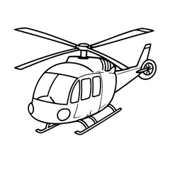Vector illustration of a cute Helicopter doodle for children worksheet