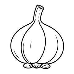 Simple vector illustration of Garlic hand drawn for toddlers