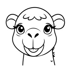 Vector illustration of a cute Camel doodle for children worksheet