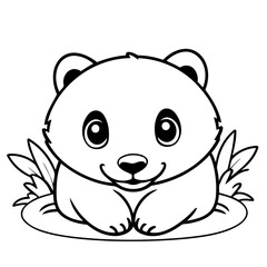 Vector illustration of a cute Badger doodle for toddlers colouring page