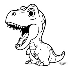 Cute vector illustration TRex hand drawn for toddlers