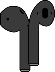 Wireless in ear headphones, vector graphic, graphic resources, high quality, object, technology, futuristic, unique, comfortable, original, volume, audio output, audio input