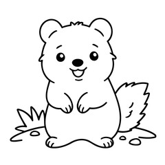 Vector illustration of a cute quokka drawing for toddlers book