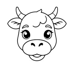 Fototapeta premium Vector illustration of a cute Cow drawing colouring activity