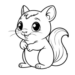 Cute vector illustration Chipmunk for children colouring activity