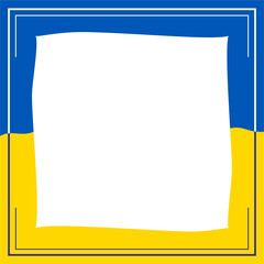 Ukraine flag background color with stripe line shape. Blue and yellow. Suitable for social media post and web internet ads. Frame, boarder for text, picture, advertisement. Empty space.