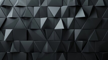 3d blocks on black triangular tiles. modern futuristic background