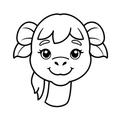 Cute vector illustration Camel drawing for toddlers colouring page