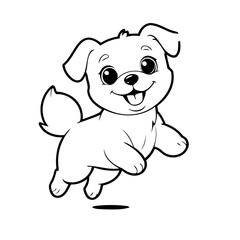 Vector illustration of a cute Maltese doodle for kids colouring page