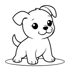 Vector illustration of a cute Puppy doodle for toddlers worksheet